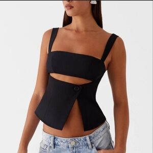 Peppermayo Women's Pia cutout Crop Top In Black Size 4